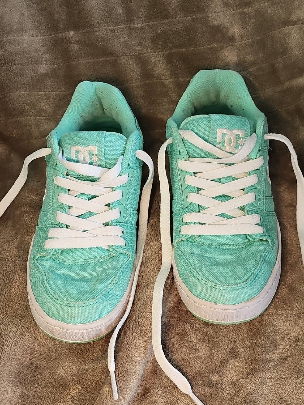 RARE Y2k DC shoes spartan sport low TX skate shoes pastel Tiffany mint green